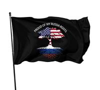 Drapeau fier de mes racines de Russie, 3x5 pieds, couleurs vives et résistant aux UV, bannières murales pour l'extérieur et l'intérieur