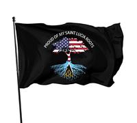 Drapeau fier de mes racines de Sainte-Lucie, 3x5 pieds, couleurs vives et résistant aux UV, bannières murales pour l'extérieur et l'intérieur