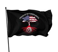 Drapeau fier de mes racines de Tunisie, 3x5 pieds, couleurs vives et résistant aux UV, bannières murales pour l'extérieur et l'intérieur