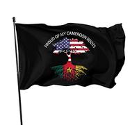 Drapeau fier de mes racines du Cameroun, 3 x 5 pieds, couleurs vives et résistant aux UV, bannières murales pour l'extérieur et l'intérieur