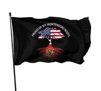 Drapeau fier de mes racines du Monténégro 3 x 5 pieds, couleurs vives et résistant aux UV, bannières murales pour l'extérieur et l'intérieur