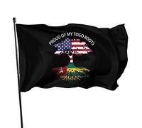 Drapeau fier de mes racines du Togo 3 x 5 pieds, couleurs vives et résistant aux UV, bannières murales pour l'extérieur et l'intérieur