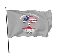 Drapeau fier de mes racines syriennes, 3x5 pieds, couleurs vives et résistant aux UV, bannières murales pour l'extérieur et l'intérieur