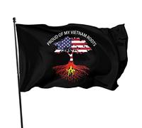 Drapeau fier de mes racines vietnamiennes, 3x5 pieds, couleurs vives et résistant aux UV, bannières murales pour l'extérieur et l'intérieur