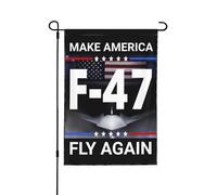 Drapeau Fighter Jet Pro - Make America Fly Again, bannière de jardin extérieure 12 x 18, double impression