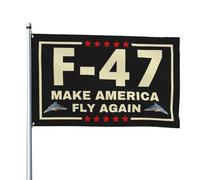 Drapeau Fighter Jet Pro - Make America Fly Again, bannière extérieure 4 x 6 pieds pour jardin ou pelouse