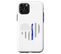 Drapeau Fin Bleu en Forme de cœur pour Policier Coque pour iPhone 11 Pro