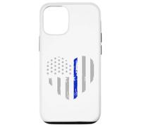 Drapeau Fin Bleu en Forme de cœur pour Policier Coque pour iPhone 12/12 Pro