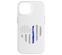 Drapeau Fin Bleu en Forme de cœur pour Policier Coque pour iPhone 14