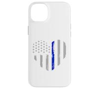 Drapeau Fin Bleu en Forme de cœur pour Policier Coque pour iPhone 14 Plus