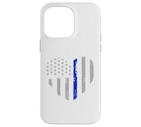 Drapeau Fin Bleu en Forme de cœur pour Policier Coque pour iPhone 14 Pro Max