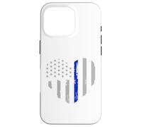 Drapeau Fin Bleu en Forme de cœur pour Policier Coque pour iPhone 16 Pro