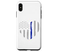 Drapeau Fin Bleu en Forme de cœur pour Policier Coque pour iPhone XS Max