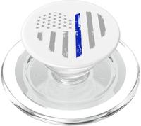Drapeau Fin Bleu en Forme de cœur pour Policier PopSockets PopGrip pour MagSafe