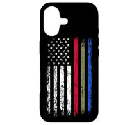 Drapeau Fin Rouge Vert Bleu Police Pompiers Militaire Coque pour iPhone 17