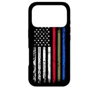 Drapeau Fin Rouge Vert Bleu Police Pompiers Militaire Coque pour iPhone 17 Pro