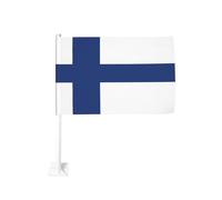Drapeau finlandais de 30,5 x 45,7 cm - Drapeau de fenêtre de voiture double face avec impression résistante à la décoloration, drapeau de décoration automobile de qualité supérieure pour événements