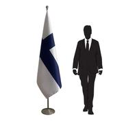 Drapeau Finlande avec pied et mât - drapeau officiel protocolaire et diplomatique pour ambassades, consulats, ministères, universités, écoles, collectivités, conférences et cérémonies. Code CN1-FI