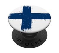Drapeau Finlande pour Jour Indépendance ou Fier Finlandais PopSockets PopGrip Adhésif