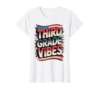 Drapeau « First Day Teacher I Teach » - Rouge et Blanc T-Shirt Graphique avec Valeur, Femme, Blanc, M
