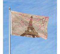 Drapeau Fleur De Paris Vintage Couleur Vive Flag Double Face Bannière Pour Home Patio Decor 3X5Ft
