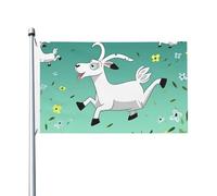 Drapeau flolique de chèvre de 0,9 x 1,5 m, pour extérieur, intérieur, printemps, été, automne, hiver, drapeau de jardin avec œillets double face pour décorations de cour