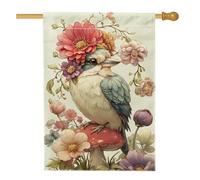 Drapeau floral coloré pour le printemps et l'été, bannière de décoration d'intérieur, bannière double face en toile de jute, décoration de pelouse extérieure, 71,1 x 101,6 cm