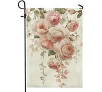 Drapeau floral de jardin, bannière élégante pour décoration d'intérieur, drapeau de cour double face en toile de jute pour décoration de pelouse extérieure de printemps, 30,5 x 45,7 cm