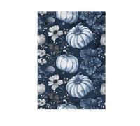 Drapeau floral Halloween citrouilles bleues et blanches pour la maison, le jardin, impression double face, saisonnier extérieur, petite bannière de décoration pour pelouse, ferme, terres agricoles