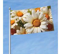 Drapeau floral marguerites drôles pour toutes les saisons pour toutes les saisons pour décoration de dortoir, fête en plein air 91 x 152 cm