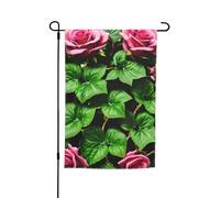 Drapeau floral rose lierre avec feuilles printanières - 30,5 x 45,7 cm - Pour toutes les saisons - Décoration de cour extérieure pour patios