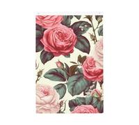 Drapeau floral rose rose bienvenue de jardin 61 x 91 cm double face qui ne se décolore pas pour maison, cour, porche, pelouse, décoration extérieure