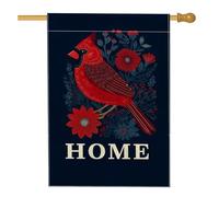 Drapeau floral rouge cardinal pour jardin, bannière de cour, bannière double face en toile de jute pour décoration de pelouse, décoration de fête saisonnière de vacances, 71 x 101,6 cm