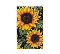 Drapeau floral tournesol 9,6 x 1,5 m double face vertical drapeau de jardin bannière de vacances saisonnières avec œillets en laiton pour toile de fond photo, drapeau de cour pour intérieur et