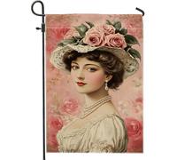 Drapeau floral vintage de jardin, bannière décorative d'extérieur double face en toile de jute pour décoration d'intérieur, drapeau de cour élégant pour décoration de pelouse, 30,5 x 45,7 cm