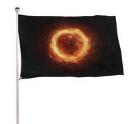 Drapeau flottant en forme de boule de feu unique de 0,9 x 1,5 m pour jardin, cour, porche, pelouse, ferme