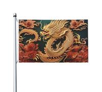 Drapeau Fond Chinois De Dragon Grand Drapeau Lavable Imprimé Bannière, Pour Les Bureaux, D'Intérieur, Les Défilés, 90x150cm