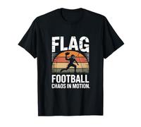 Drapeau Football Chaos in Motion Retro Sunset Player T-Shirt