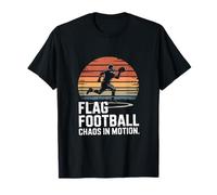 Drapeau Football Chaos in Motion Retro Sunset Player T-Shirt