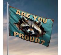 Drapeau « For The Boys Are You Proud? Raccoon Breaks Through » Drapeau décoratif pour la maison du lac 60 x 90 cm