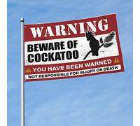 Drapeau « For The Boys » avec inscription « Beware of Cockatoo » - Pour décoration de porche et piscine (120 x 180 cm)