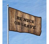 Drapeau « For The Boys Be Nice Or Leave » - 1 décoration rétro pour café et bar (120 x 180 cm)