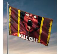 Drapeau « For The Boys » « Bloodthirsty Chaos : The Fiery Saga Of Kill Bill Unleashed » - Décoration murale pour dortoir - Accessoire de chambre pour garçons (120 x 180 cm)