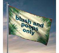 Drapeau « For The Boys Blush And Poops Only : A Tropical Palm Sign Flag » Décoration murale pour dortoir de garçons (30 x 45 cm)