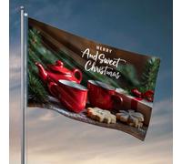 Drapeau « For The Boys Merry Christmas Tea Time » - Drapeaux pour chambre de garçon - Décoration extérieure de porche (120 x 180 cm)