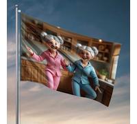 Drapeau « For The Boys » - Motif jumeaux dansant dans la cuisine, décoration de porte de chambre à coucher, dortoir universitaire (60 x 90 cm)