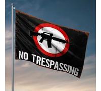 Drapeau « For The Boys No Trespassing » avec symbole d'arme à feu, décoration de porte de chambre à coucher, dortoir universitaire (60 x 90 cm)