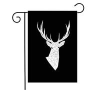 Drapeau Forme Cerf Polygone Graphique Polygonal Triangles Noir Style Blanc Décoration Sauvage Couleurs Vives Drapeau De Bienvenue, Pour Balcon, D'Intérieur, 30x45cm