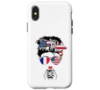 Drapeau français américain café Maman Fille sœur Tante France USA Coque pour iPhone X/XS