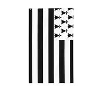 Drapeau français de la Bretagne, bannière de vœux avec œillets pour intérieur et extérieur, décoration de fête de 91 x 152 cm